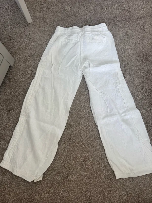 Cabo Wide-Leg Athleta Linen White Pants 4 - Image 5