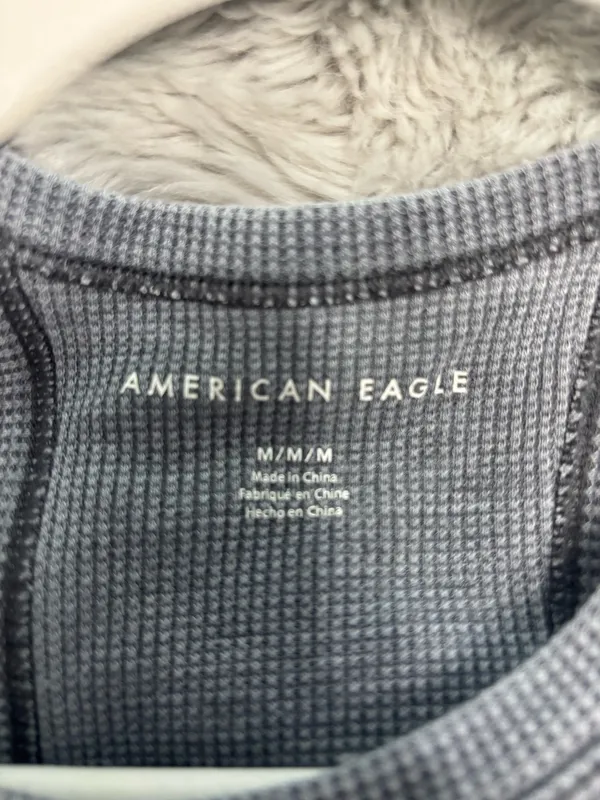 Gray Acid-Wash Waffle-Knit Cropped Tank - Image 3
