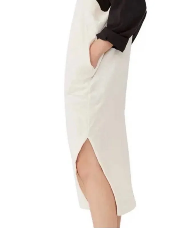 Free People Beach Scoop Neck‎ Ribbed Cream Be Happy Pinafore Dress Small - Image 10