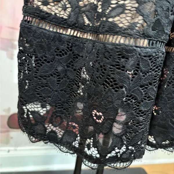 NSR Black Lace A-Line Midi Dress L - Image 6