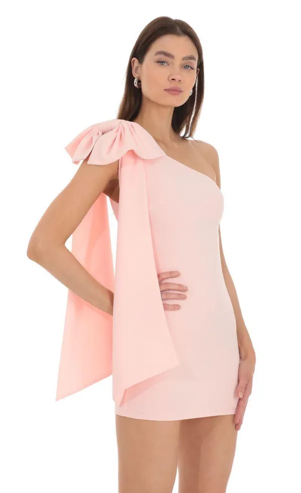 Lucy in the Sky One-Shoulder Bow Dress - Image 3
