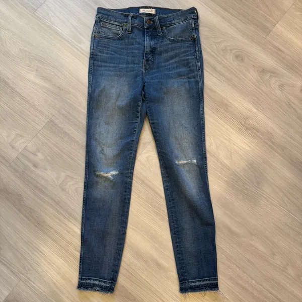 Madewell 9" High Rise Skinny Jeans size 27 medium wash blue jeans - Image 2