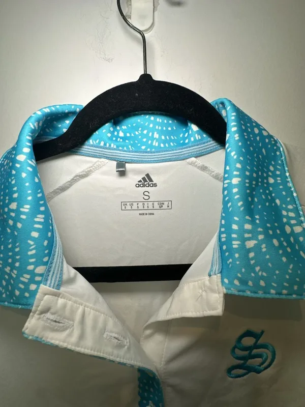 Adidas Women's White Blue Sleeveless Golf Polo Shirt Size S - Image 3