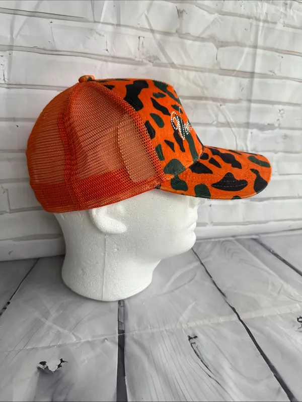 Von Dutch Orange & Green Camo Trucker Hat with Rhinestone Logo - Image 7