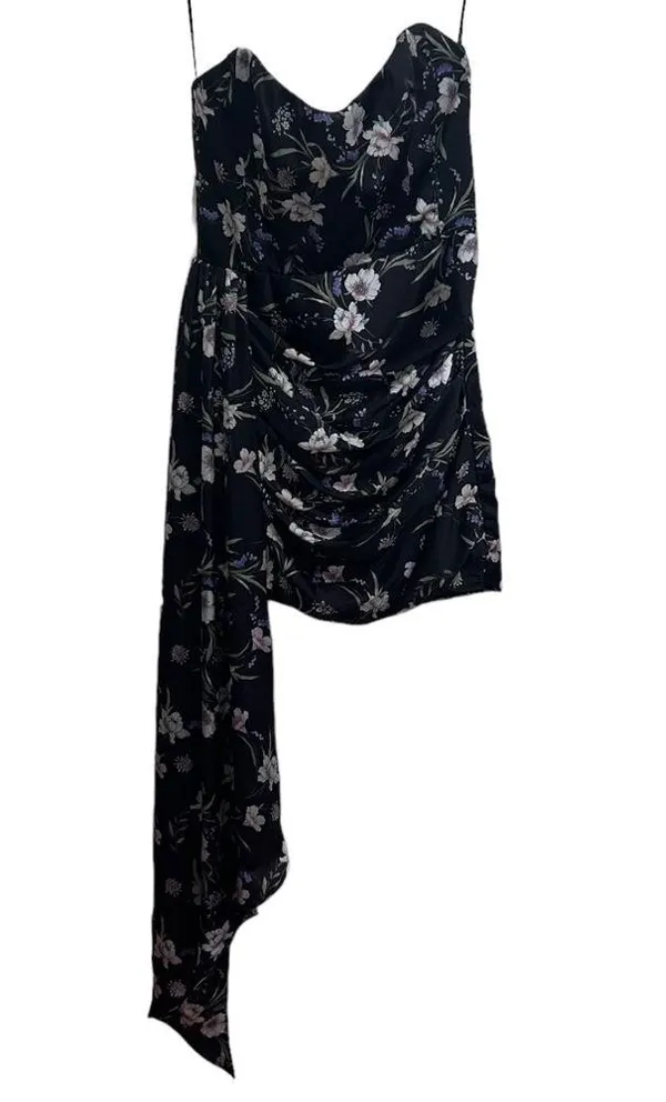 NEW NWT Katie May Chasing Dawn Strapless Dress In Midnight Floral Print - Image 4