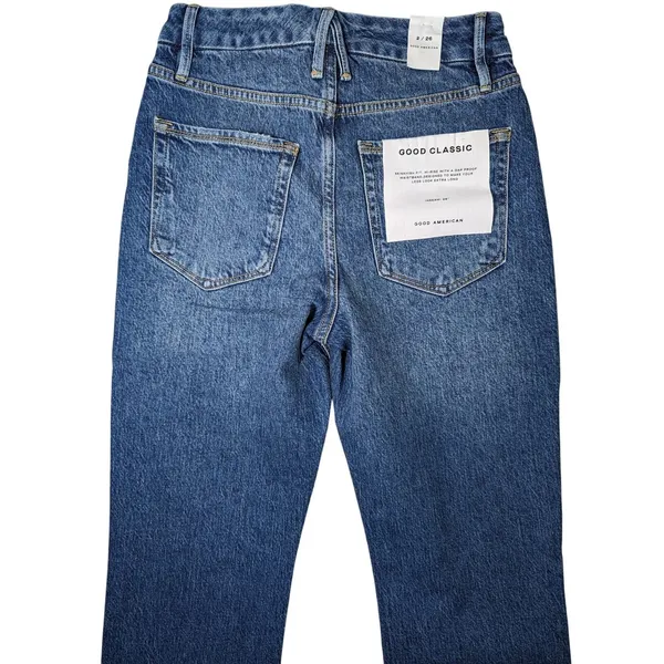 Good American Good Classic‎ Raw Hem Jeans 2/26 NWT - Image 5