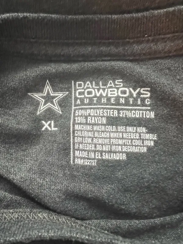 Dallas Cowboys Authentic Apparel Football Helmet Graphic Tee Heather Charcoal XL - Image 4
