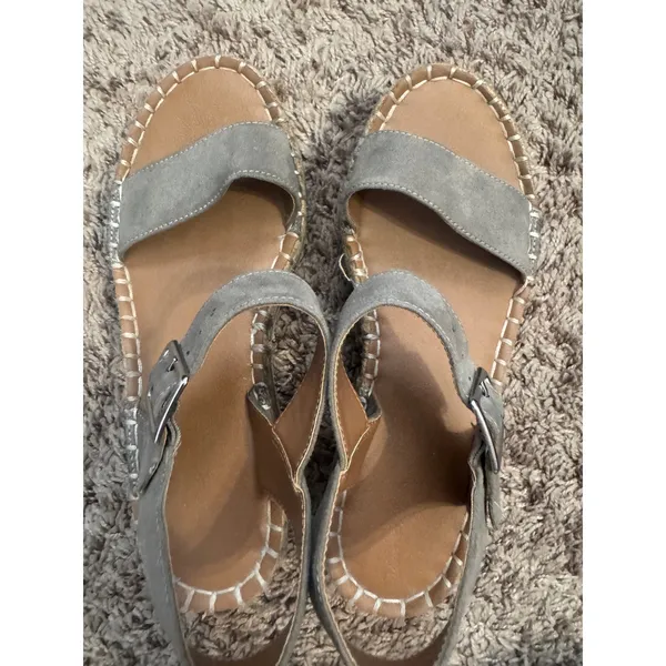 Universal‎ Thread Women's Gray Faux Suede Espadrille Platform Wedge Sandals 7.5 - Image 4