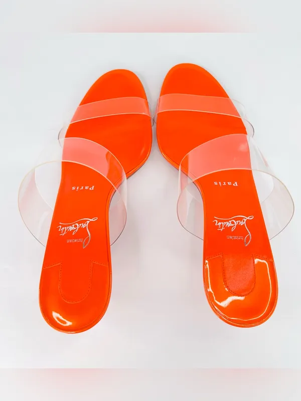 Christian Louboutin Just Nothing 55mm PVC Mules Patent Leather Pumps Size EU 38 - Image 10
