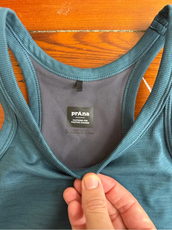 PrAna Becksa Ribbed Sports Bra Tank Teal Sz S 💛🍄 - Image 6