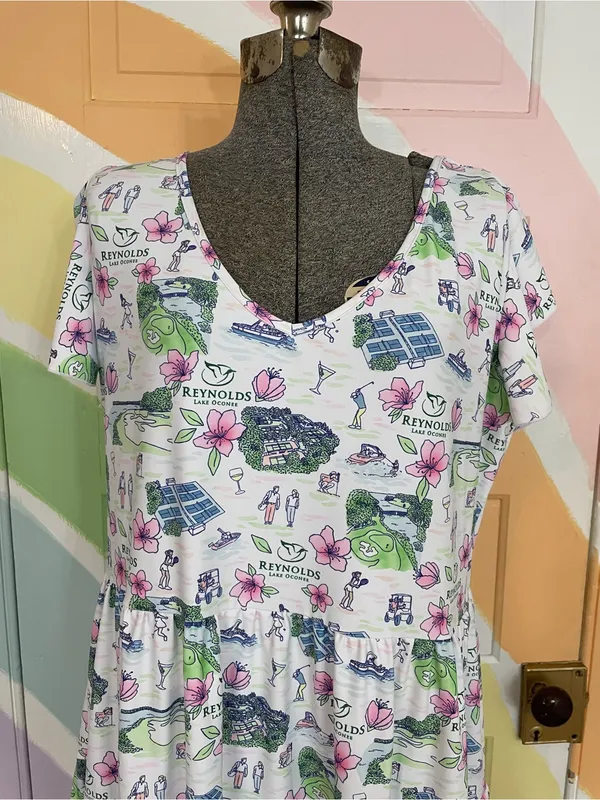 Smith & Quinn Delaney Reynolds Lake Oconee Resort Wear Tiered Mini Dress Sz L 🧡🎀 - Image 2