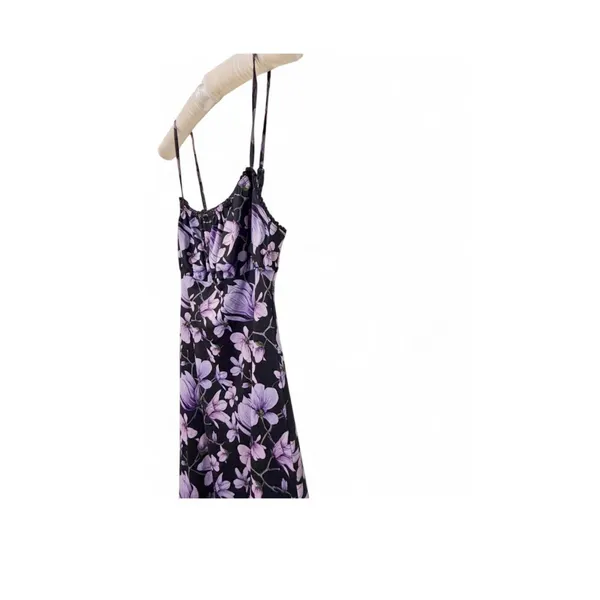 Princess Polly Women’s Black & Purple Floral Print Sleeveless Midi Dress Size 4 - Image 8