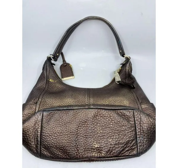Cole Haan Leather Crossbody Brown Gold Customized - Image 8