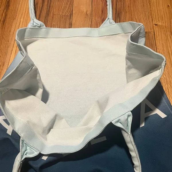 Athleta Blue Ombré Canvas Tote Bag - Image 4