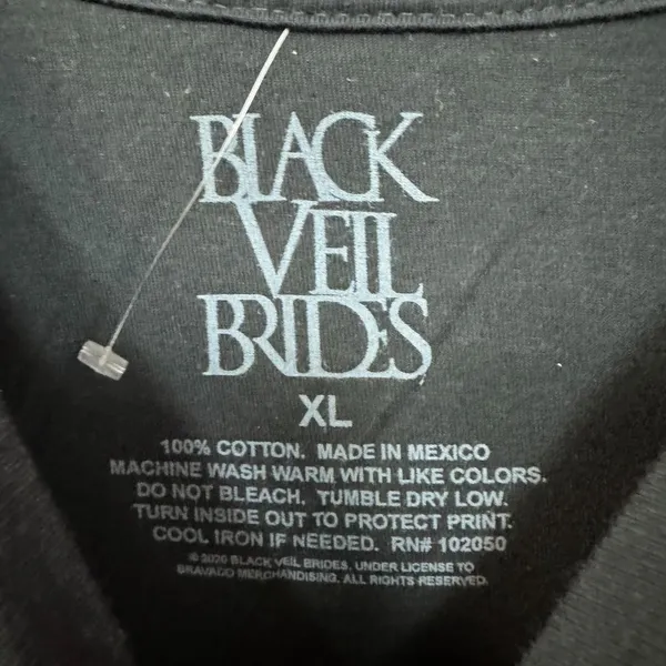 Black Veil Brides Leather Portrait Gothic Metal Band Tee XL - Image 4