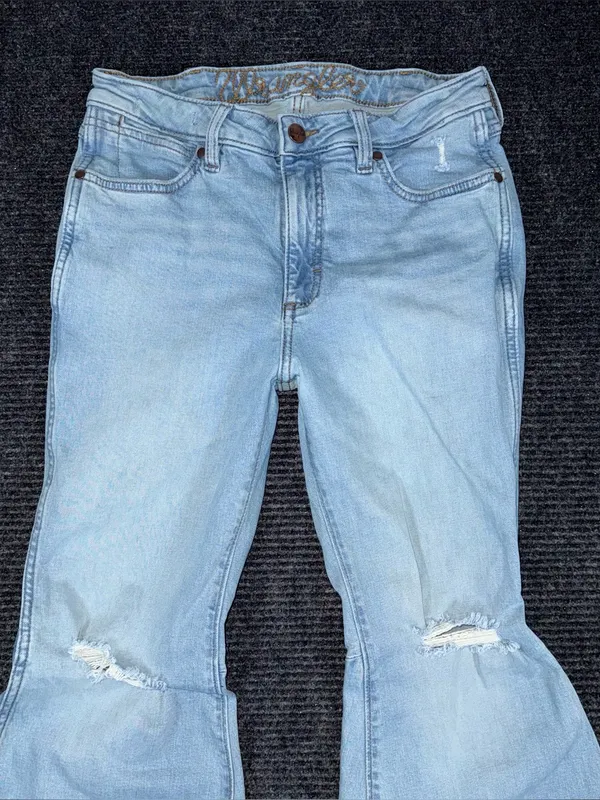Wrangler Retro High Rise Trumpet Super Flare Bell Bottom Jean 28x30.5 Western - Image 4
