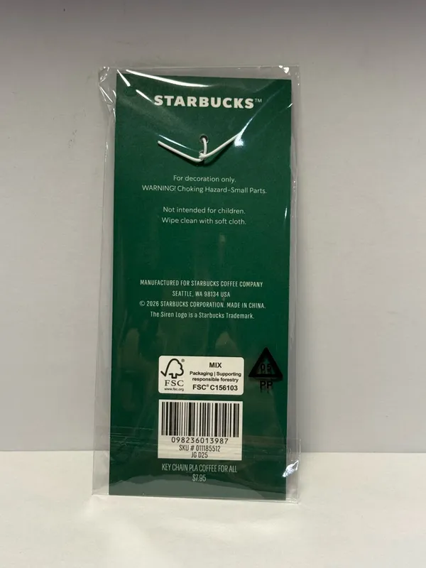 Starbucks Motel Keychain “Coffee For All” Green New Sealed - Image 2