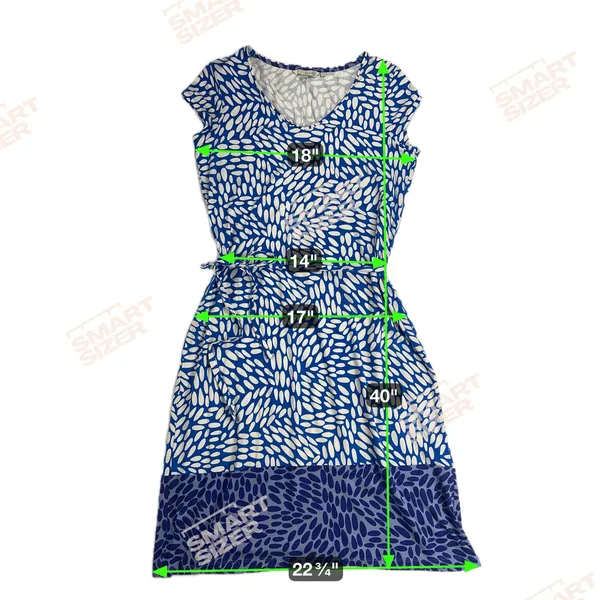 Boden Amelie Jersey Cap Sleeve Belted Dress Soft Stretch Blues White Size 10 - Image 7
