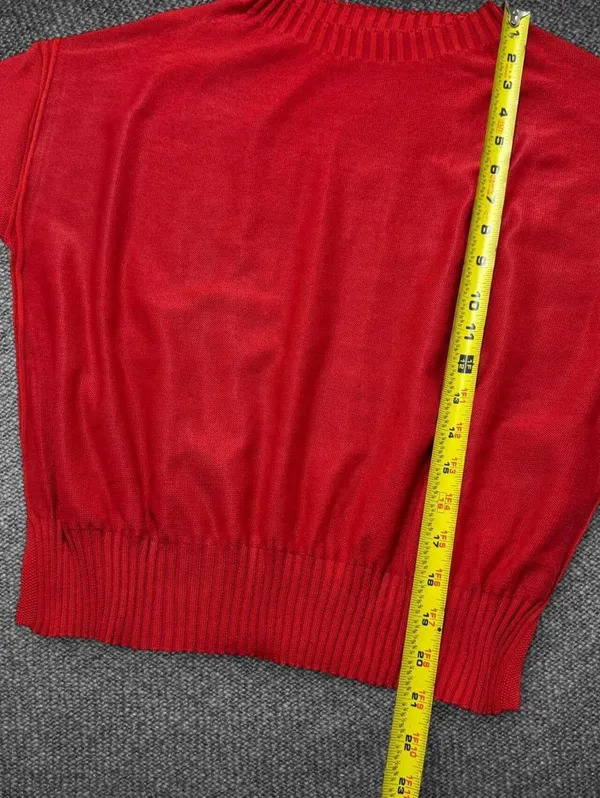 FMB Red Knit Crop Top Wide Leg Pants Set Size S - Image 6