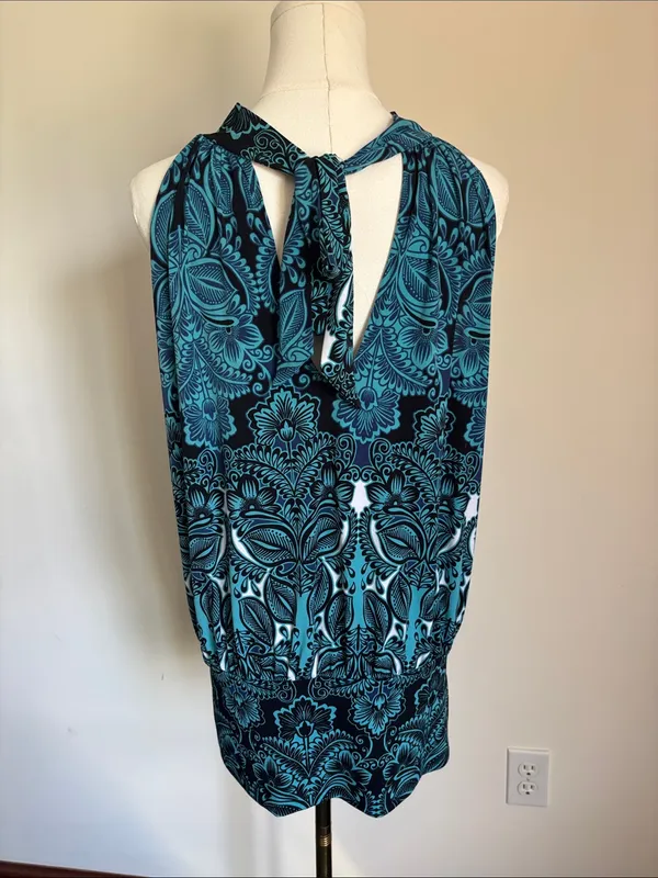 Liz Claiborne Teal and Black Halter Tunic - Image 4