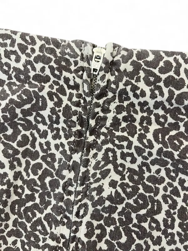 Free People Denim Leopard/Cheetah  Print Mini Skirt - Image 8
