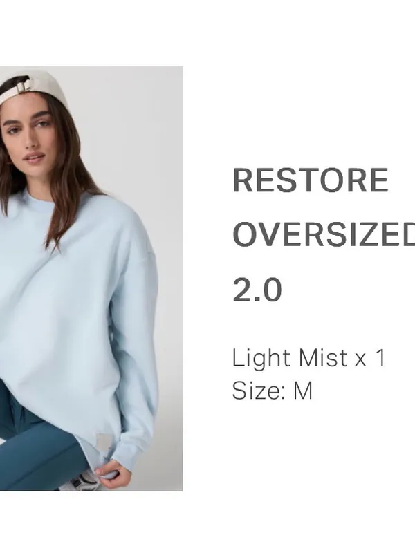 Vuori Restore Oversized Crewneck Sweatshirt Light Blue - Image 4