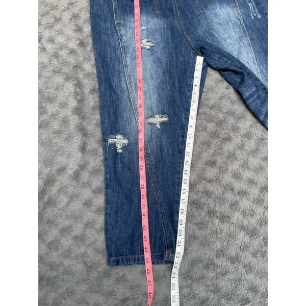 Monthorigin Denim Overalls OS Boho Lagenlook Cottagecore Festival Farm Core M - Image 7