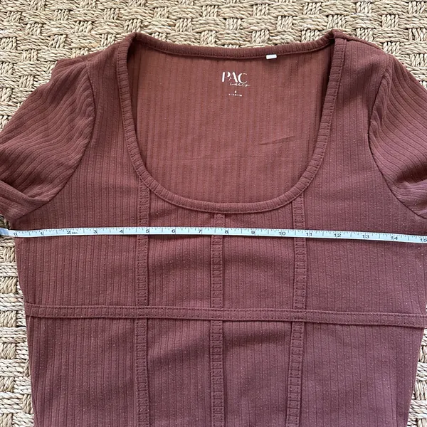Pacsun brown ribbed long sleeve knit crop top small - Image 5