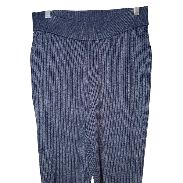 Anthropologie Pilcro‎ Sweater Knit Pants Flared Pull On Indigo Blue Size Small - Image 3