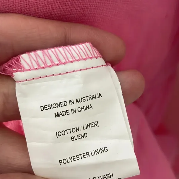 Petal & Pup Tiered Linen Maxi Dress Pink size 4 - Image 6