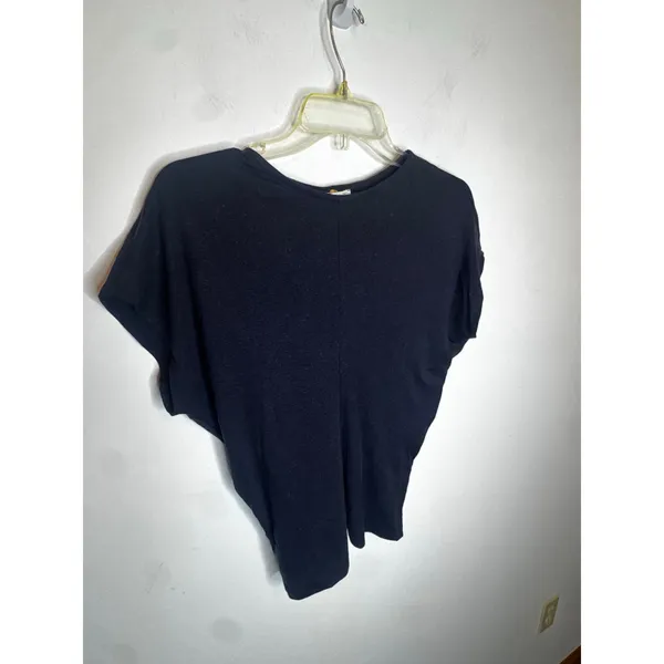 OGL Smoky Navy Blue Short Sleeve Top Soft Stretch Minimalist Tee Small S New - Image 4