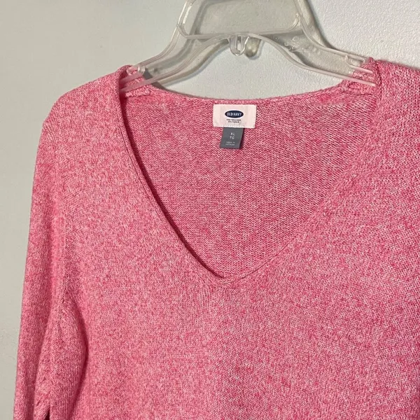 Old Navy Womens Pink V-Neck Long Sleeve Sweater Size XL - Image 2