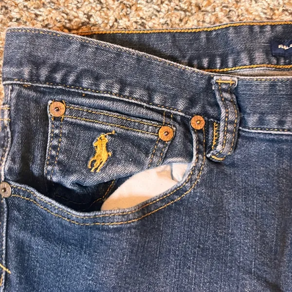 Ralph Lauren Sport Jeans Dark Wash‎ Denim Pony Logo Relaxed Fit Size 12 - Image 2