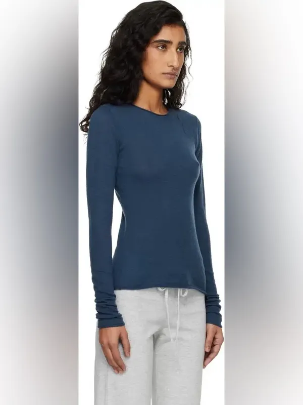 Skims (G13) featherweight Cashemere long Sleeve | Color Indigo | Size XL - Image 2