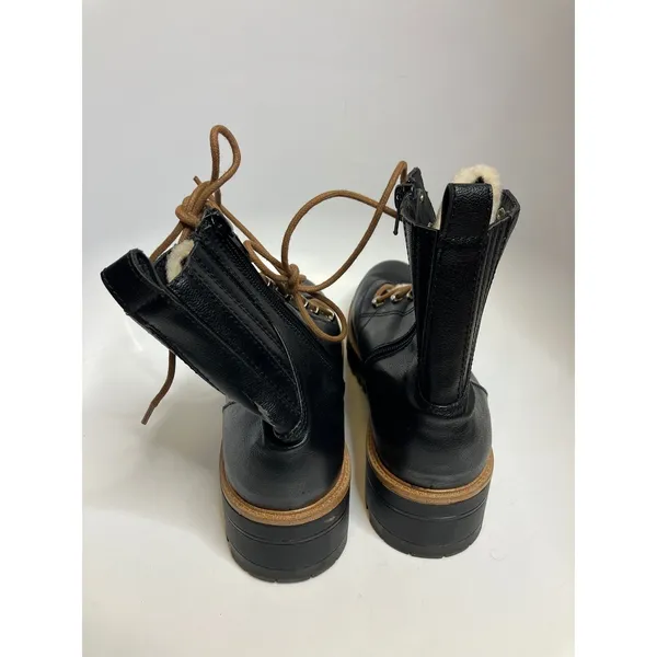 Nine West Ivani black lace up combat boots women's size‎ 11 faux leather trendy - Image 7