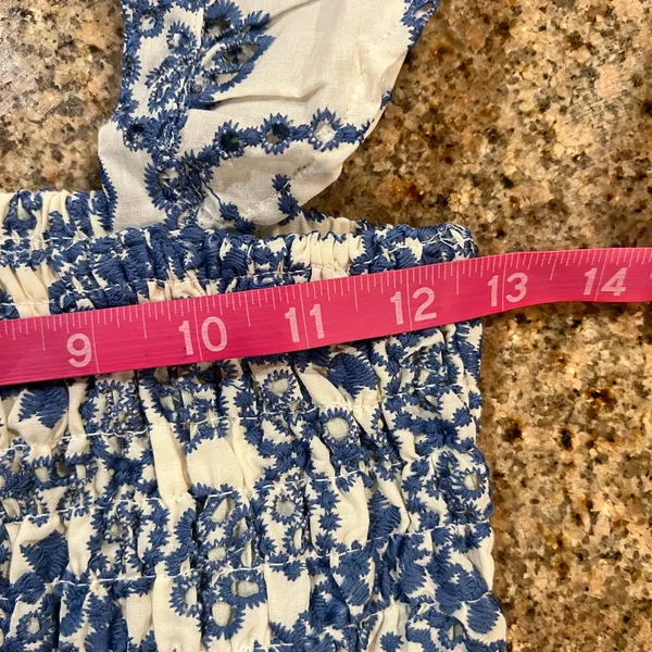 COMMENSE Semi-Sheer Boho Floral Back Cutout Dress NWT embroidered Size Small - Image 7