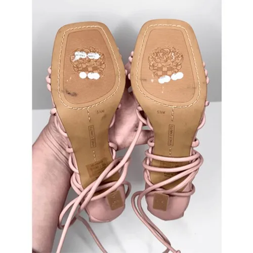 Vince Camuto Pink Strappy Lace Up Heels Square Toe Knotted Sandals Size 5.5 - Image 7