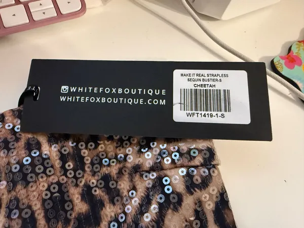 Cheetah Print Sequin Bustier White Fox Boutique - Image 2