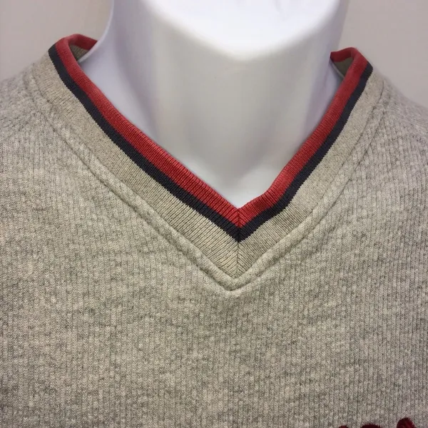 Disney Unisex Grumpy Gray w/Red/Black Trim Ribbed Textured Sweatshirt-Size Small - Image 4