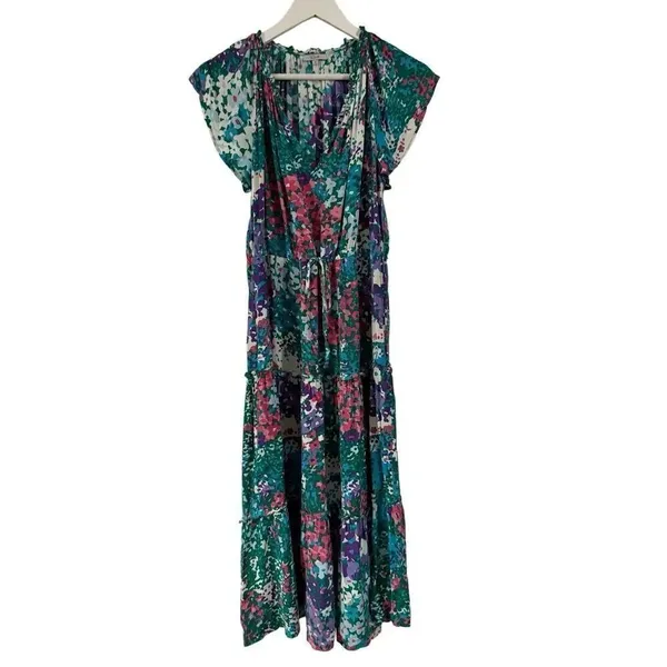 Rails Juni Gardenia floral tie waist midi dress size M - Image 10