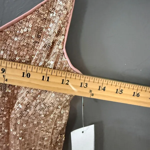 1.STATE‎ Serene Rose Sequin Mini Dress V-Neck Adjustable Sparkle Size 4 NEW - Image 6