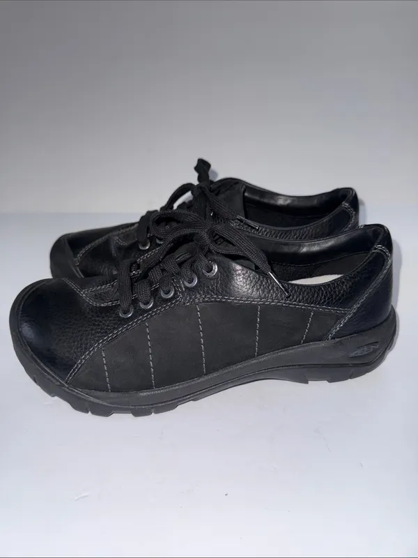 Keen Men's Black Leather Lace-Up Casual Sneakers - Image 8