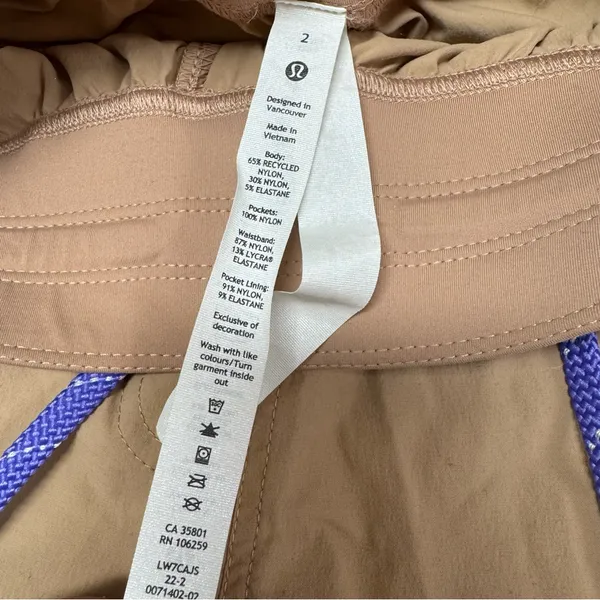 Lululemon Drop-In Pocket High-Rise Hiking Shorts Outdoor 5" Pink Clay Tan 2 - Image 9