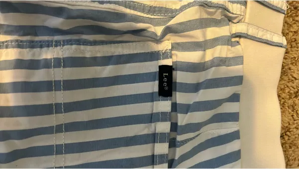 Blue Pinstripe Lee Mini Skirt - Image 5