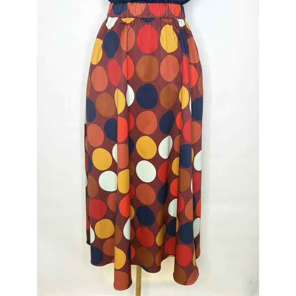 Kate Spade New York Polka Dot Midi Skirt XS Multi Color Elastic Waist A-Line - Image 6