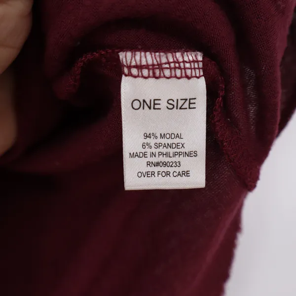 Brandy Melville Tank Top Womens OS Muscle Tee Burgundy Raw Hem Good - Image 3