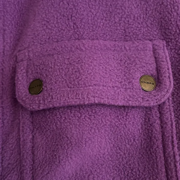 Chaps Size Small Purple &‎ Blue Fleece Vest Full-Zip with Pockets - Image 2