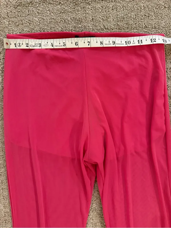 Nasty Gal Pink Mesh Flared Boot Leg Pants NWT Nordstrom Size S Festival - Image 6
