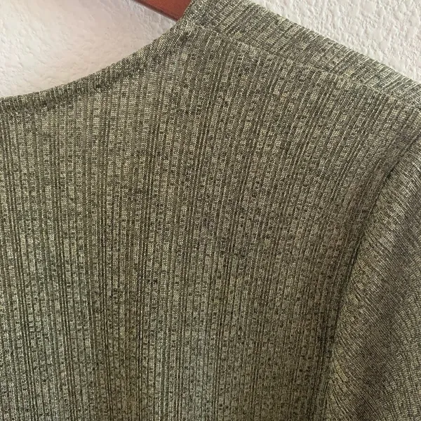 MICHAEL Michael Kors Tie Front Top Green Tone Button Front Contemporary Large - Image 7