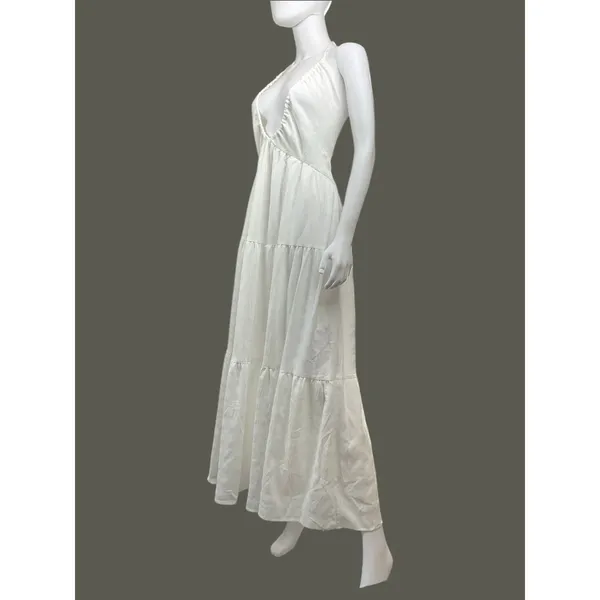 SHEIN Vcay Tiered Long White Maxi Resort Wear Dress‎ Size XL NWT - Image 4